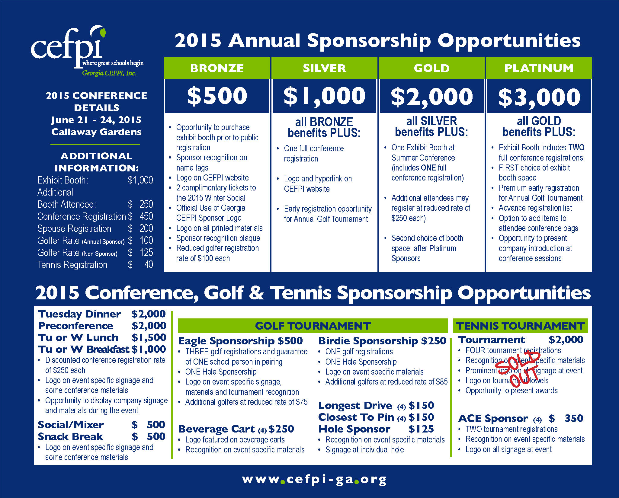 2015 Sponsor Brochure Georgia Chapter of the Association for Learning